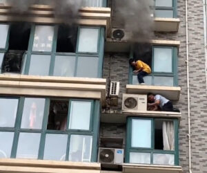 Man Saves Life Of Little Girl As Flat Bursts Into Flames