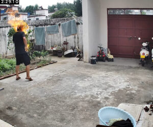 Man’s Nearly Burned By Large Fireball As Lighter Explodes While Smoking A Cigarette