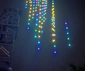 Hundreds Of Drones Drop From The Sky During Light Show