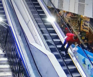 Supermarket Security Guard Rescues Elderly Woman From Tumbling Down An Escalator