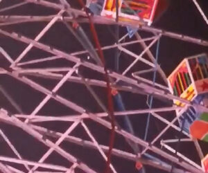 Moment Men Climb Giant Wheel To Rescue As Many As 50 People Trapped After Cabin Ends Up Upside Down