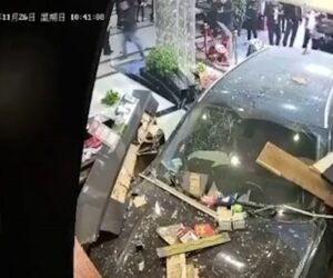 Out-Of-Control BMW Slams Through Busy Restaurant, Narrowly Misses Employee