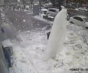 Touching Moment Man Shields Girlfriend From Falling Ice