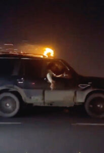 Read more about the article Motorway Morons Set Off Box Of Fireworks From SUV Roof