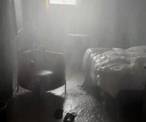 Guest Left Completely Soaked As Water Pours From Hotel Room Ceiling