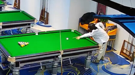 Read more about the article  Female Pool Player’s Break Shot Fails As Balls Wind Up Looking The Same As Before