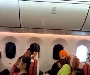 Moment Water Leaks Through Overhead Compartments On London Flight