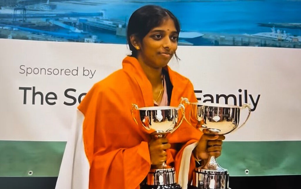 Vaishali and Praggnanandhaa became the first sister-brother duo to attain  Grandmaster status.- Republic World