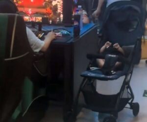 Fury As New Mum Plays Games At Smoke-Filled Internet Cafe Leaving Baby Neglected In Its Stroller