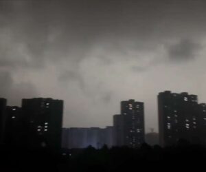 Thick Black Storm Clouds Turn Night Into Day In Chinese City