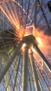 Read more about the article Moment Ferris Wheel In Chinese Amusement Park Catches Fire Due To Electrical Fault